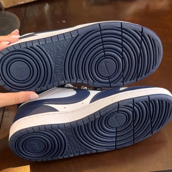 Nike Kids Navy and White High-Top Sneakers - Picture 2 of 4